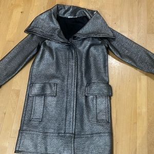 Diane von Furstenberg Metallic Shawl Collar Coat ~ Womens sz 6 ~ LIKE NEW